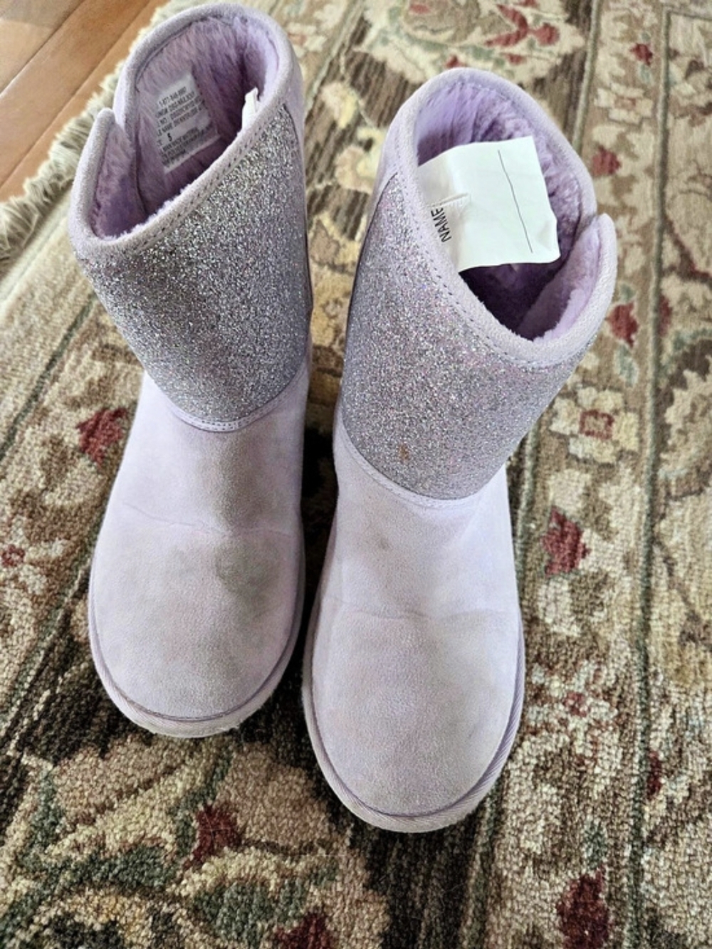 DSG Kids Classic II Metallic Glitter Cuff Winter Boots in Pink